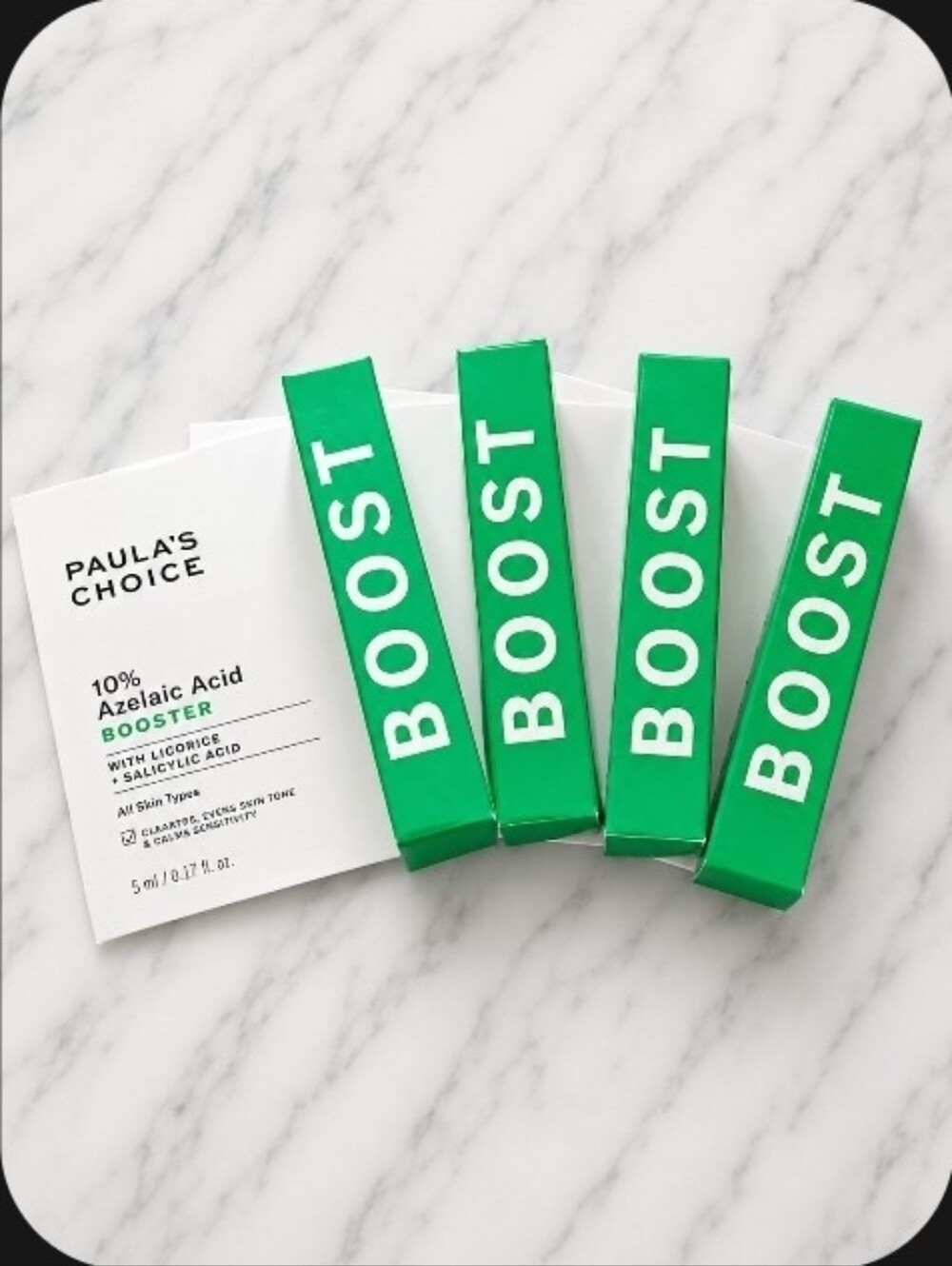 4 x Paula's Choice 10% Azeliac Acid Booster Clarifys Evens Calms .17 oz ea NIB!